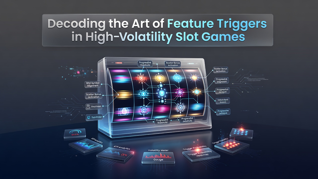 Detailed diagram showing how feature triggers activate during high-volatility slot gameplay cycles