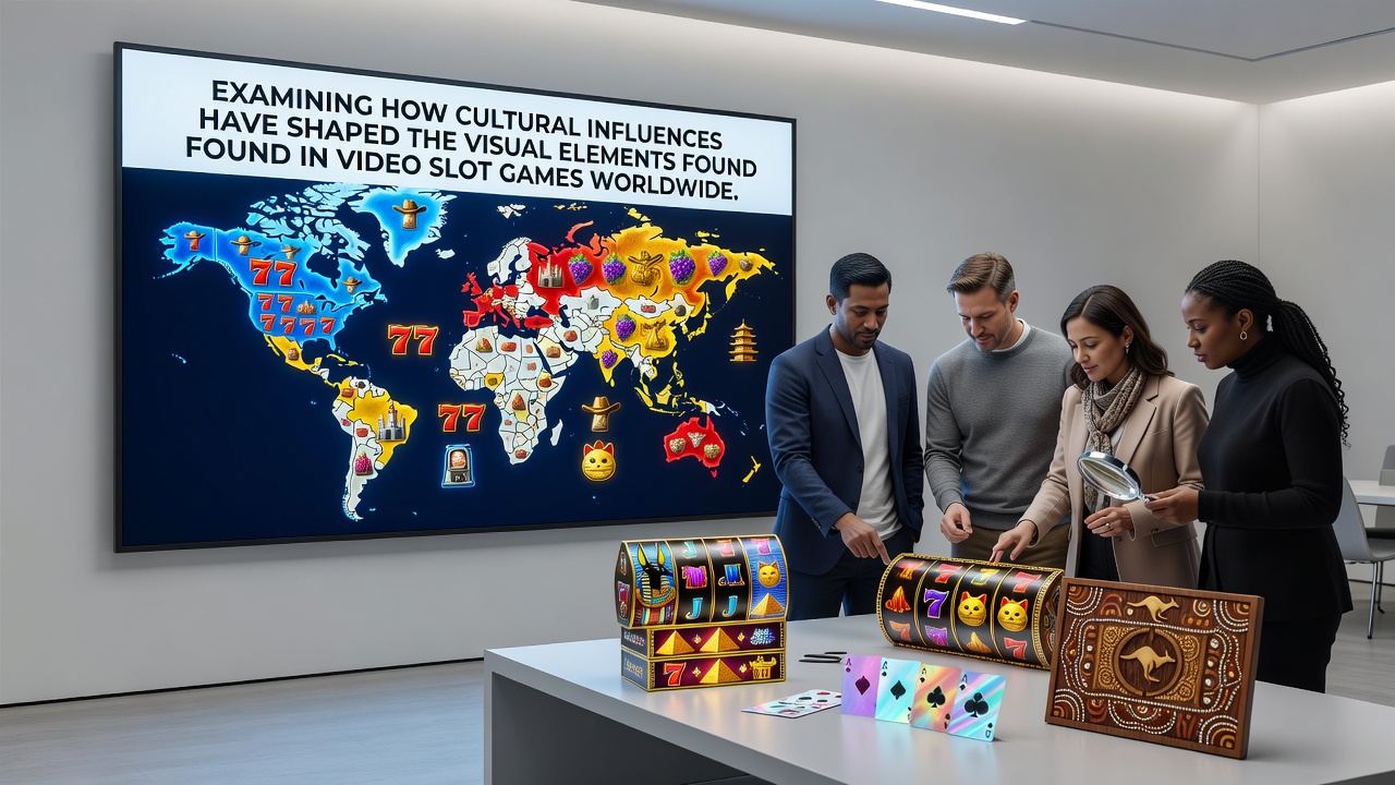 Diverse cultural artwork examples from African and Indigenous inspired video slot titles