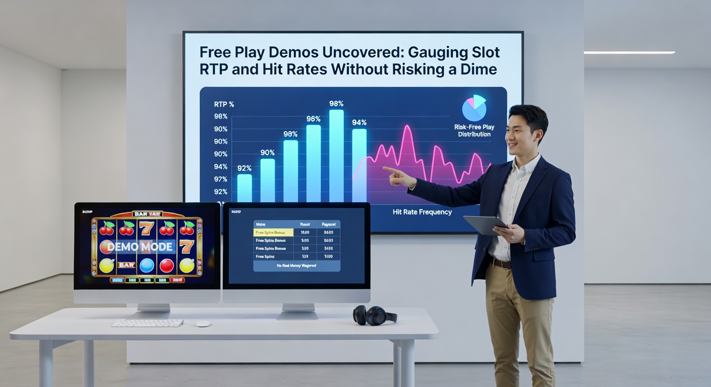 Close-up of a mobile slot demo analytics dashboard displaying RTP charts, hit frequency graphs, and spin counters during extended free play