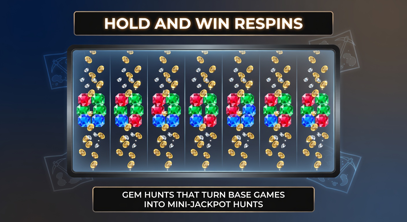 Close-up of a Hold and Win slot bonus with multiple gem symbols collected, jackpot orbs glowing brightly and respin counter at one remaining, evoking the high-stakes final moments