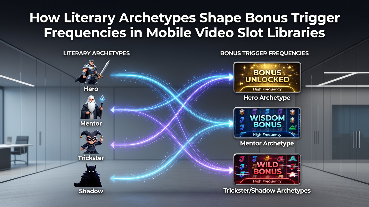 Infographic showing archetype distribution across mobile slot libraries with bonus frequency charts