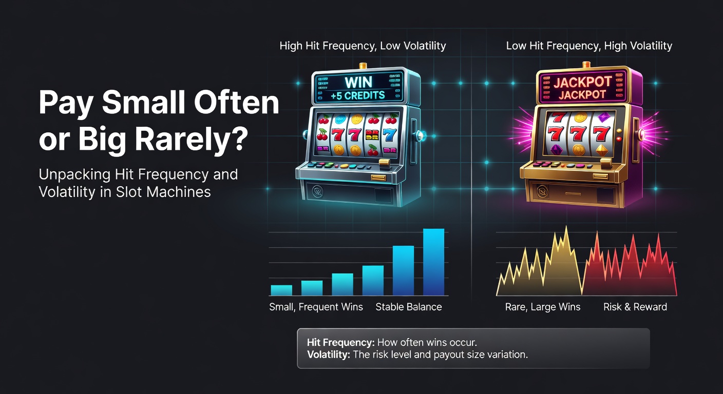 Colorful slot machine reels spinning with payout lines highlighted, illustrating hit frequency patterns