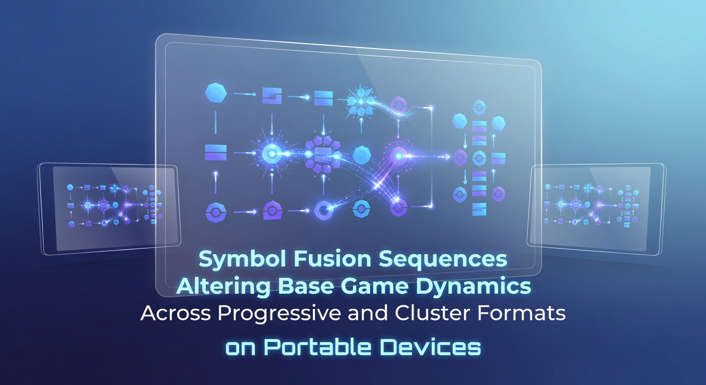 Symbol fusion mechanics displayed across mobile slot interfaces with progressive and cluster elements highlighted