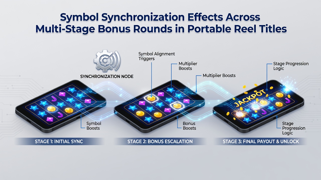 Detailed view of symbol carryover between bonus stages on a tablet screen